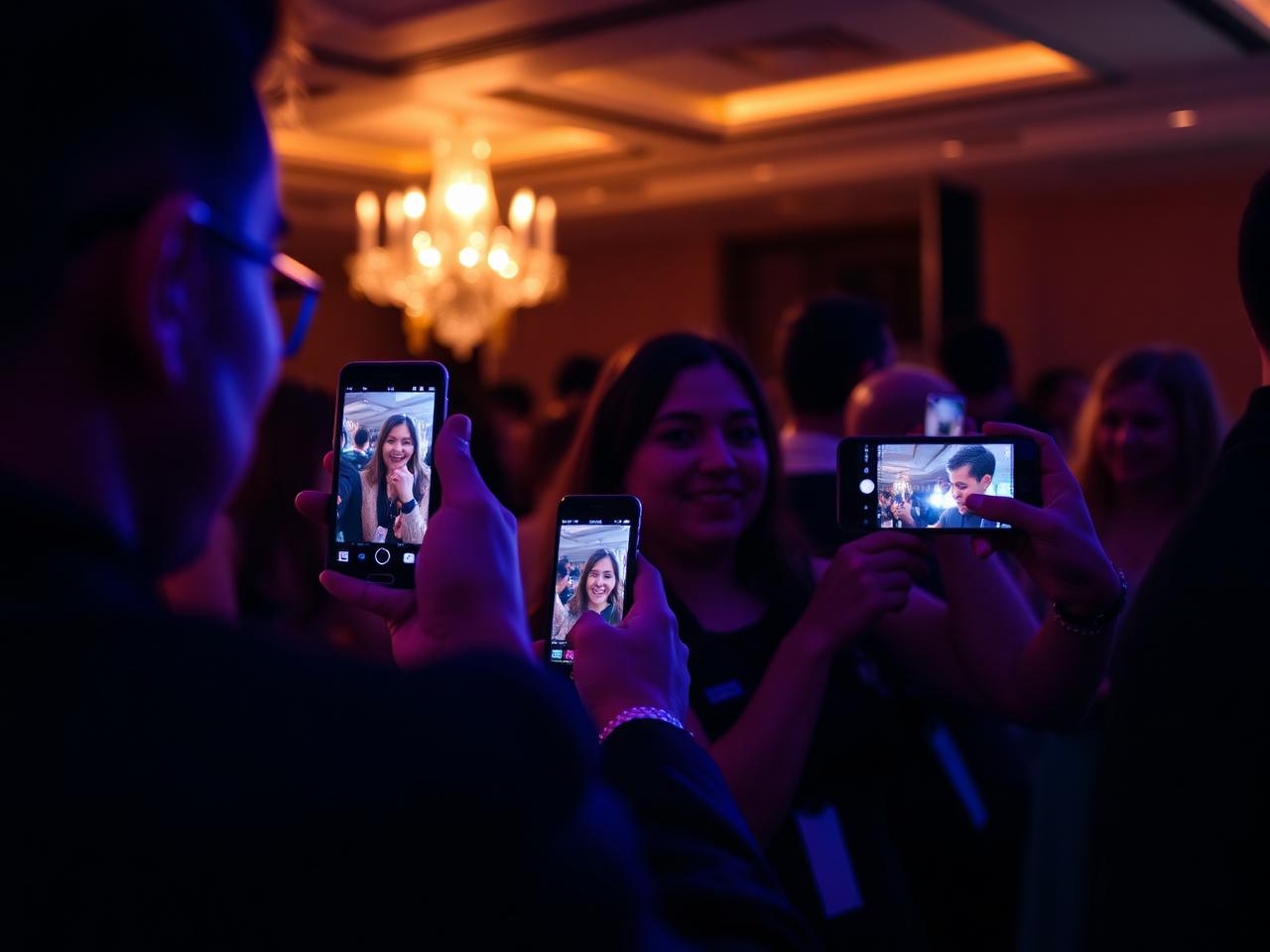 An event team capturing moments during a live event
