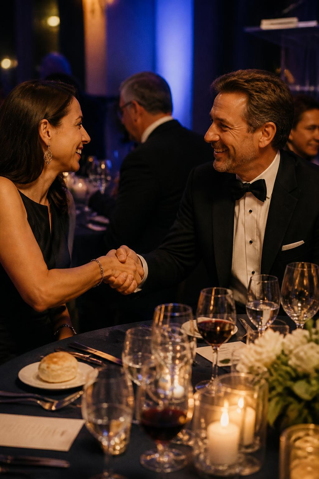 Table conversation during dinner service