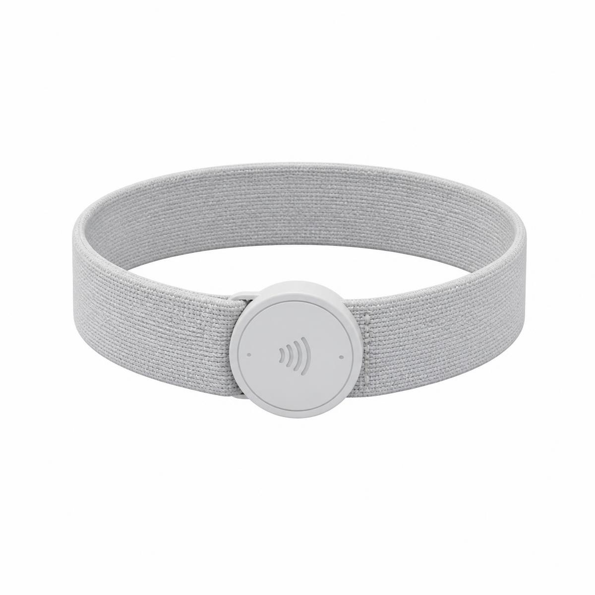 An NFC band worn on a guest's wrist